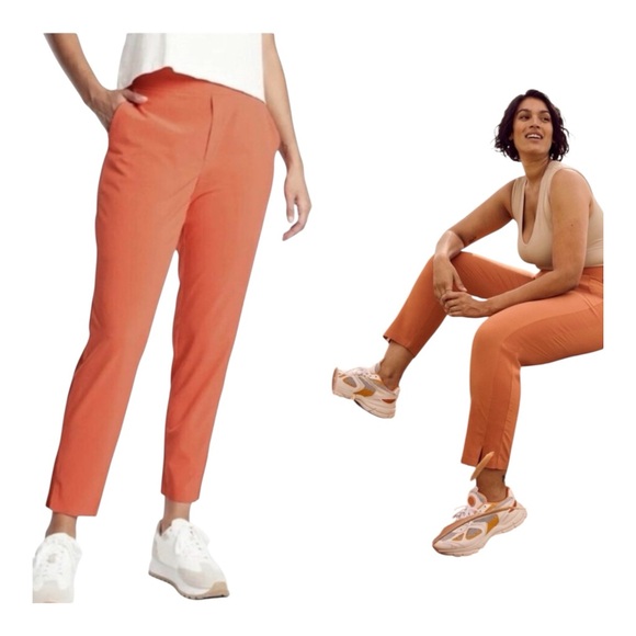 Athleta Pants - NWT Athleta Women's Vibrant Coral Mid-rise Ankle Pants Sz 10